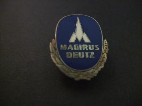 Magirus Deutz Duitse fabrikant van vrachtwagens logo met zilverkleurige krans